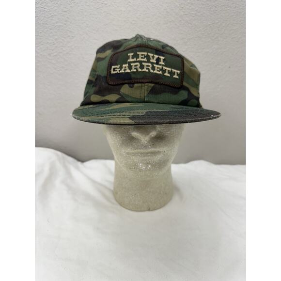 Levi Garrett Chewing Tabacco Snapback Hat Green Camo Patch Logo Vintage USA Made - Picture 1 of 8